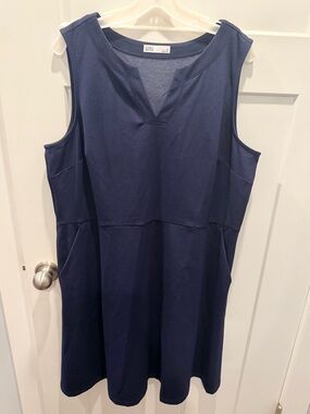 Croft & Barrow Navy Dress XXL Sleeveless A Line Stretch Plus Size Casual